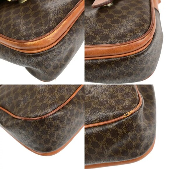 AUTHENTICITY GUARANTEED CELINE Logo Macadam Pattern Shoulder Bag Circle Charm - Picture 8 of 15